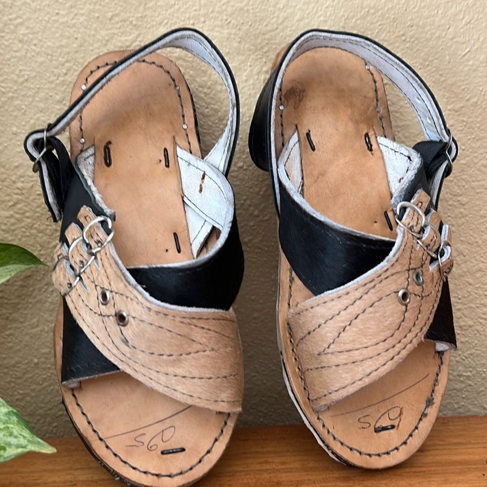Tire sandals shoes Handmade leather and pony hair - Picture 6 of 16
